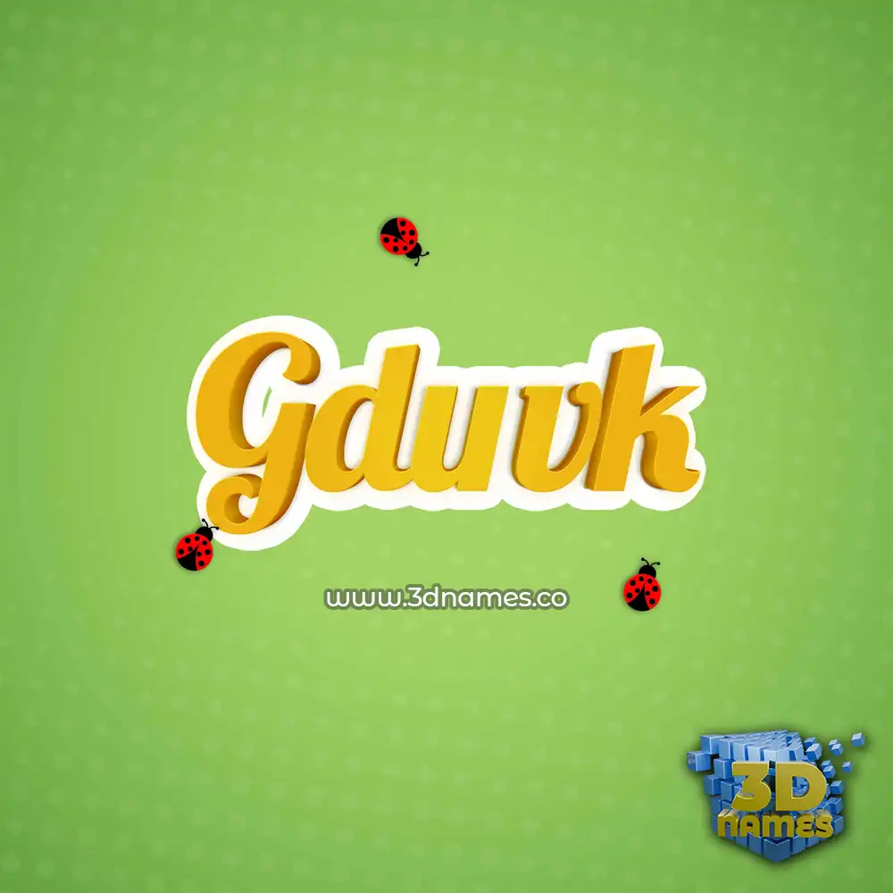 gduvk in Ladybugs style - 3D name wallpaper
