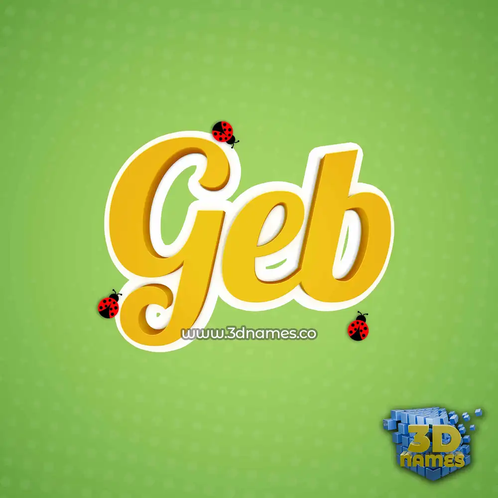 geb in Ladybugs style - 3D name wallpaper