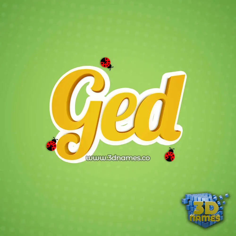 ged in Ladybugs style - 3D name wallpaper