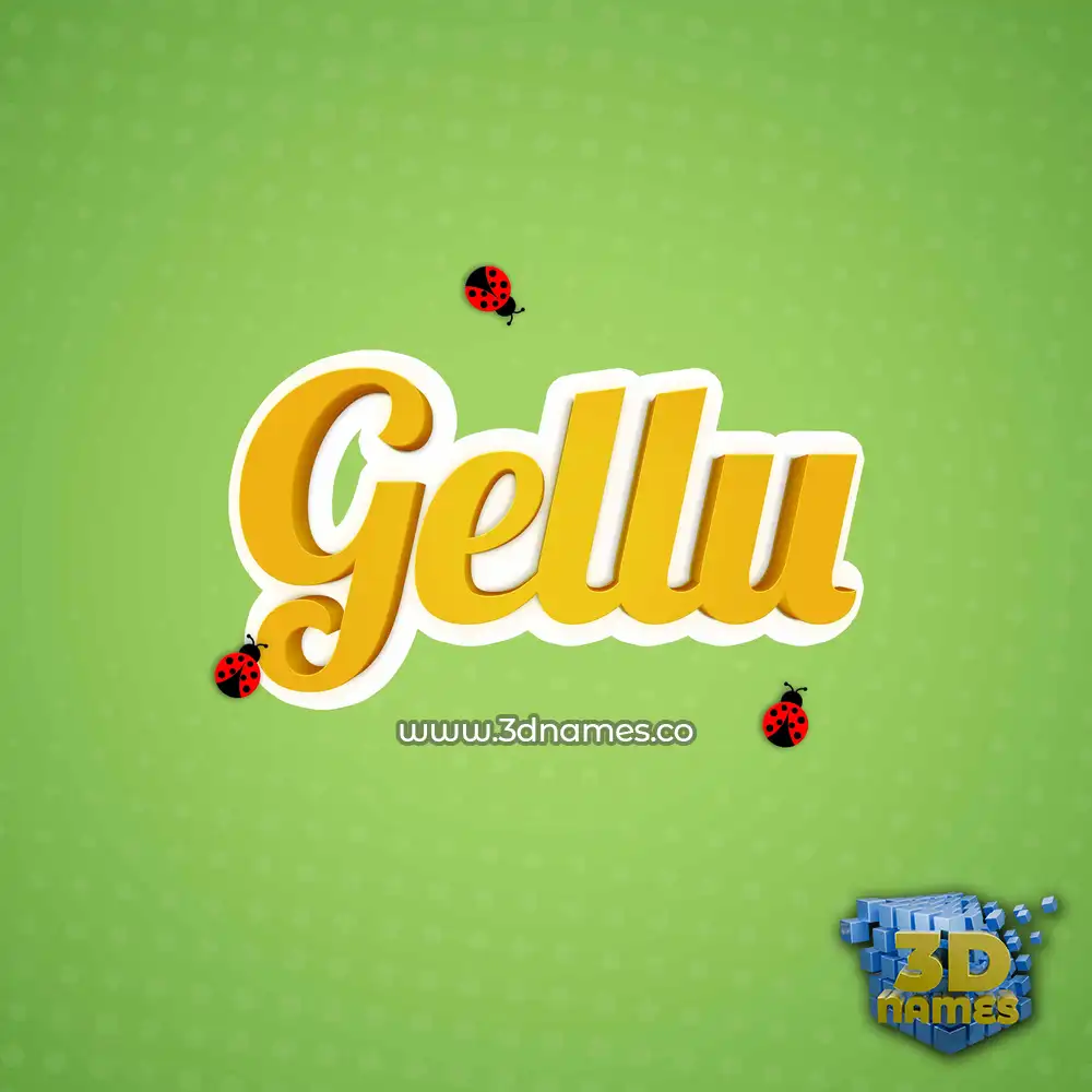 gellu in Ladybugs style - 3D name wallpaper