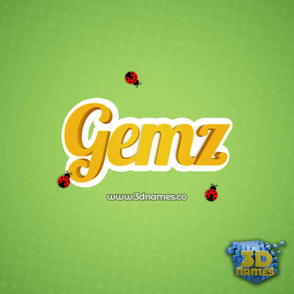 gemz in Ladybugs style - 3D name wallpaper