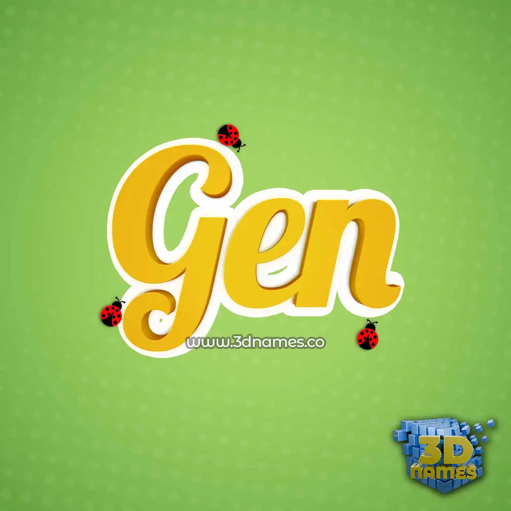 gen in Ladybugs style - 3D name wallpaper