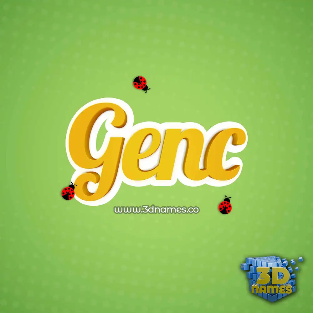 genc in Ladybugs style - 3D name wallpaper