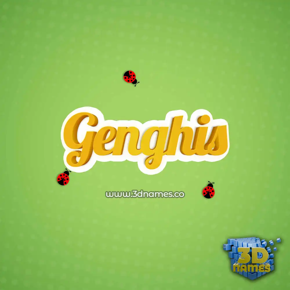 genghis in Ladybugs style - 3D name wallpaper