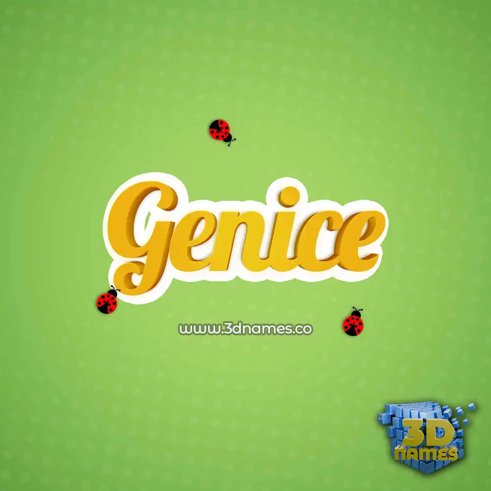 genice in Ladybugs style - 3D name wallpaper