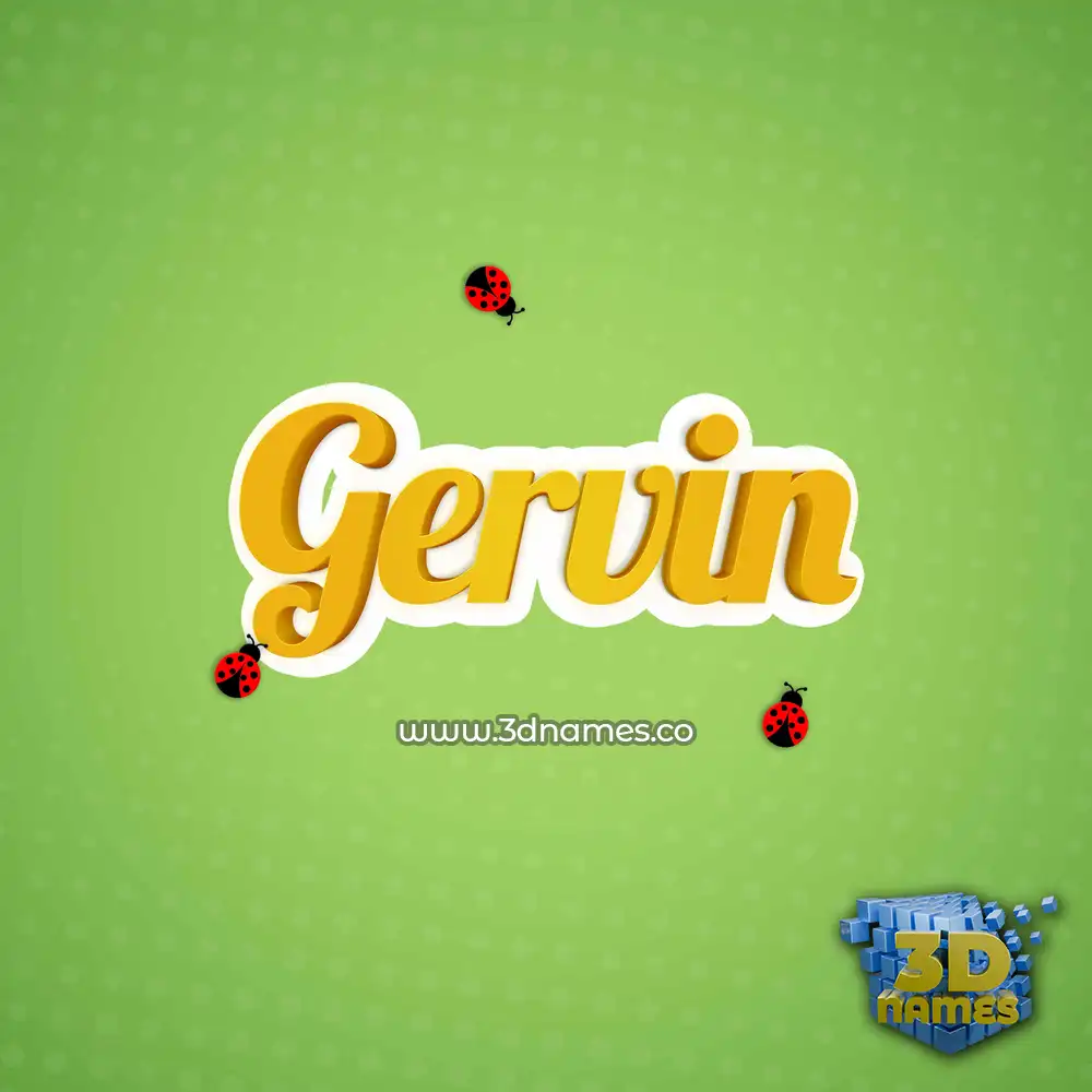 gervin in Ladybugs style - 3D name wallpaper