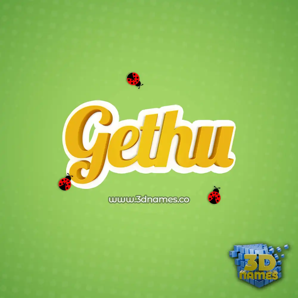 gethu in Ladybugs style - 3D name wallpaper