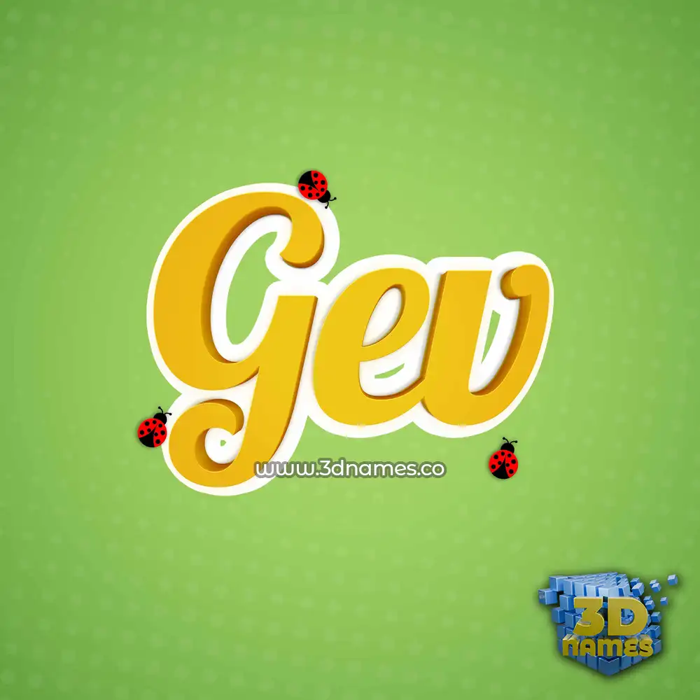 gev in Ladybugs style - 3D name wallpaper