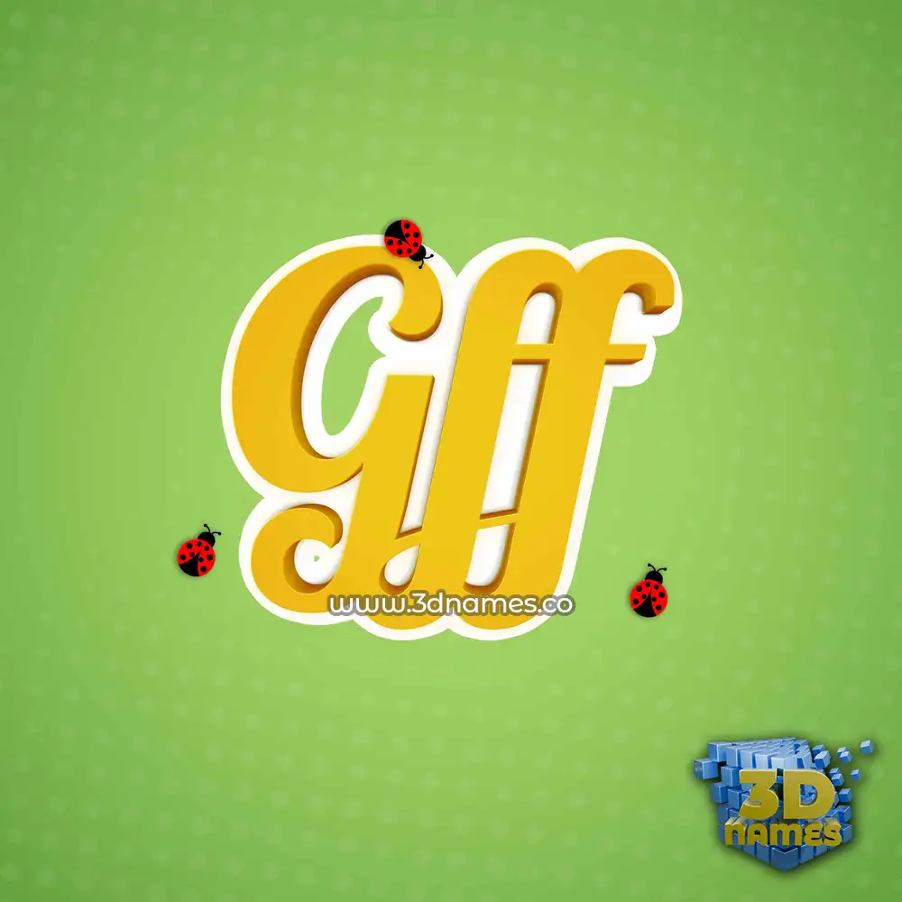 gff in Ladybugs style - 3D name wallpaper