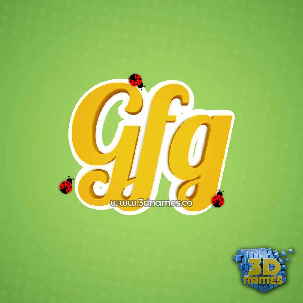 gfg in Ladybugs style - 3D name wallpaper
