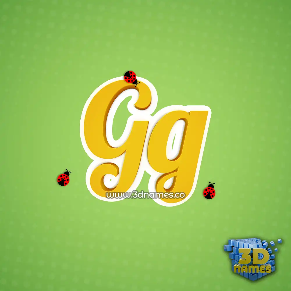 gg in Ladybugs style - 3D name wallpaper