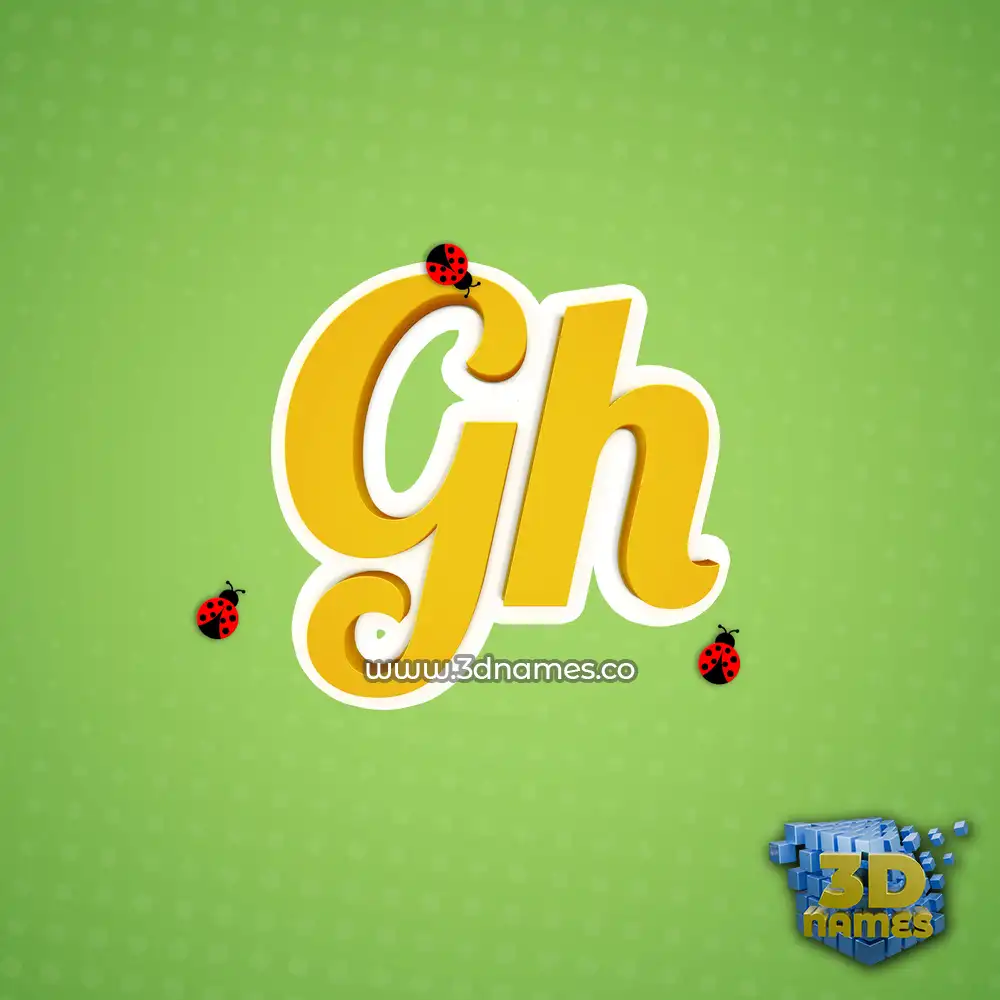 gh in Ladybugs style - 3D name wallpaper