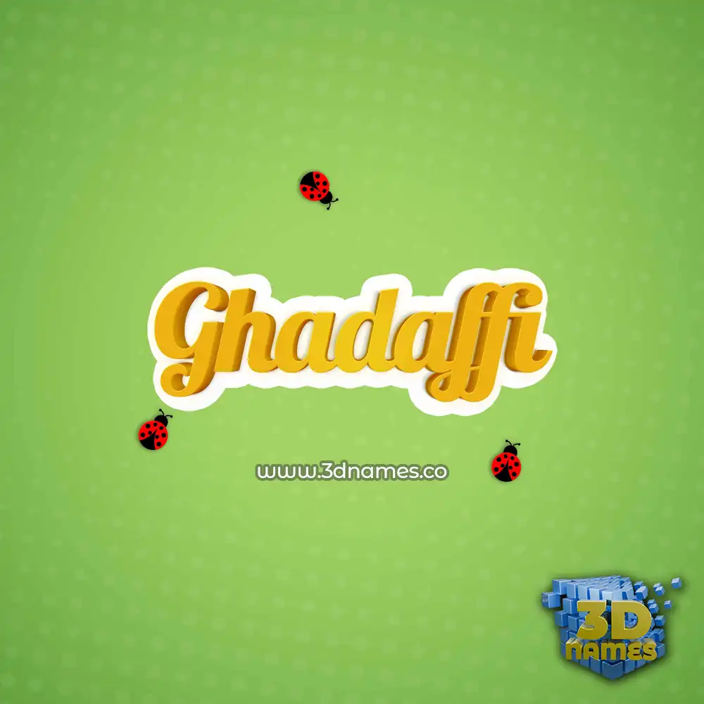 ghadaffi in Ladybugs style - 3D name wallpaper