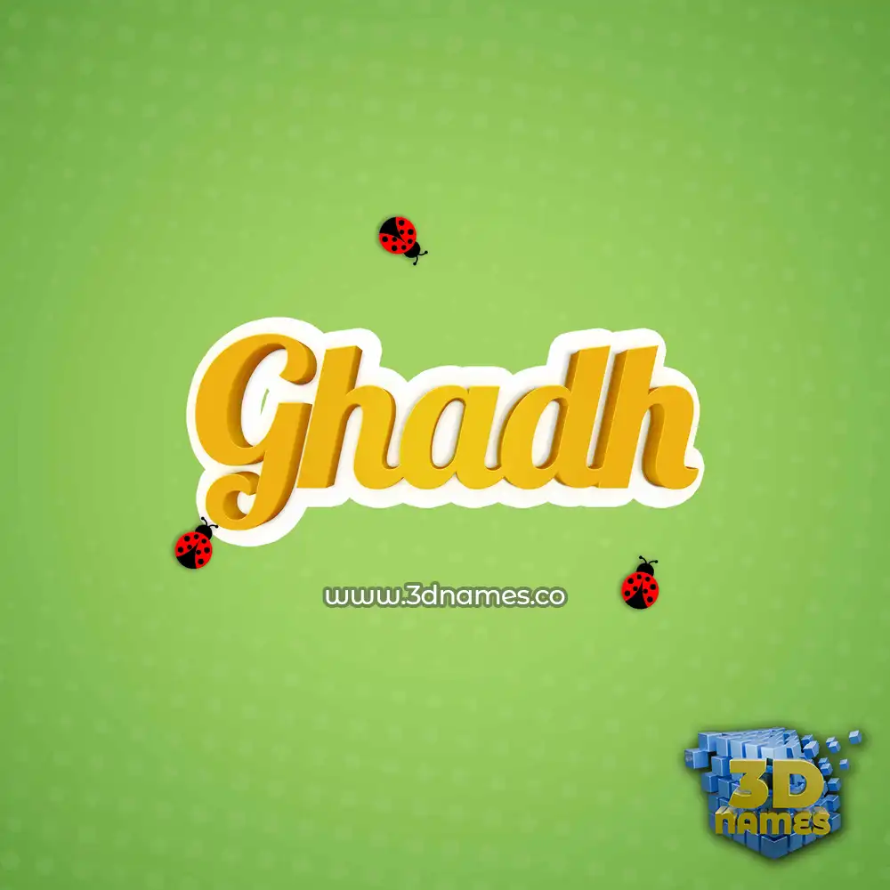 ghadh in Ladybugs style - 3D name wallpaper