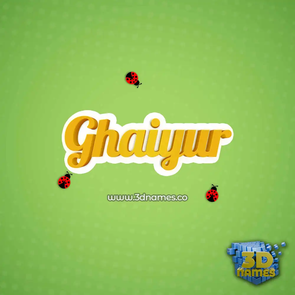ghaiyur in Ladybugs style - 3D name wallpaper