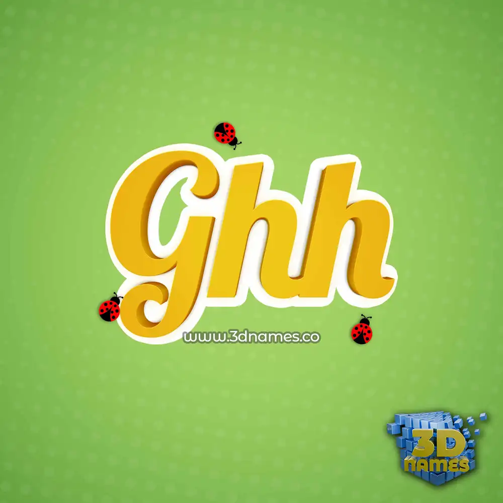ghh in Ladybugs style - 3D name wallpaper