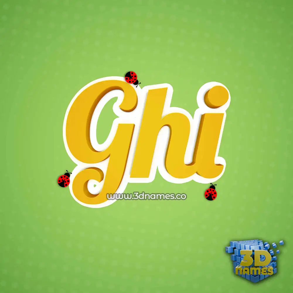 ghi in Ladybugs style - 3D name wallpaper