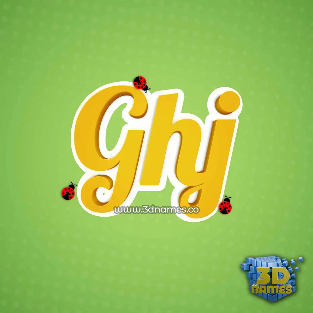 ghj in Ladybugs style - 3D name wallpaper