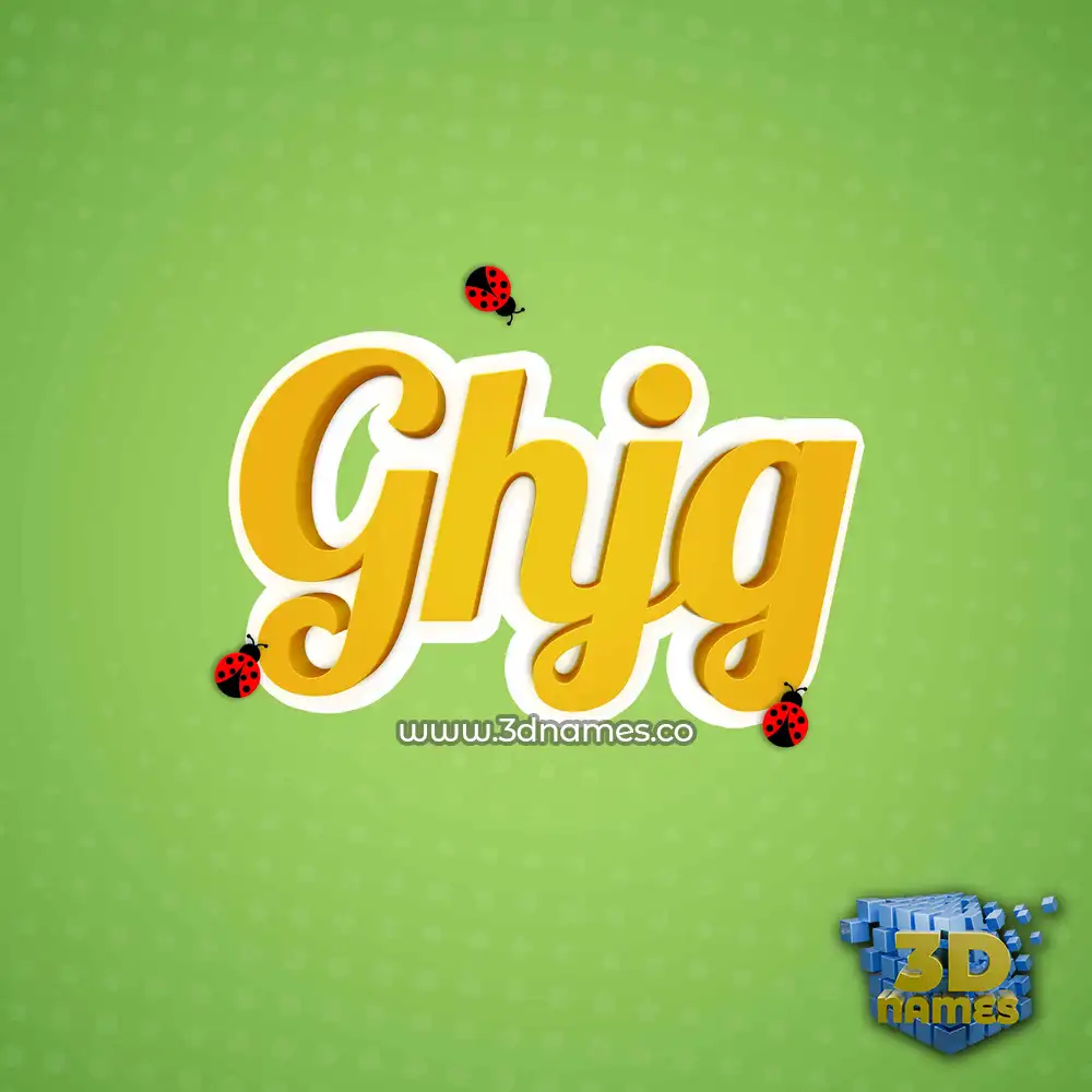 ghjg in Ladybugs style - 3D name wallpaper