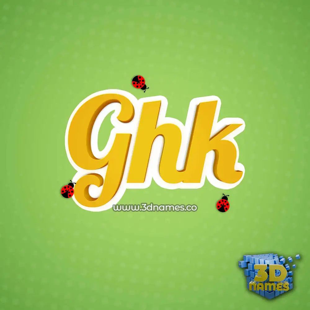 ghk in Ladybugs style - 3D name wallpaper