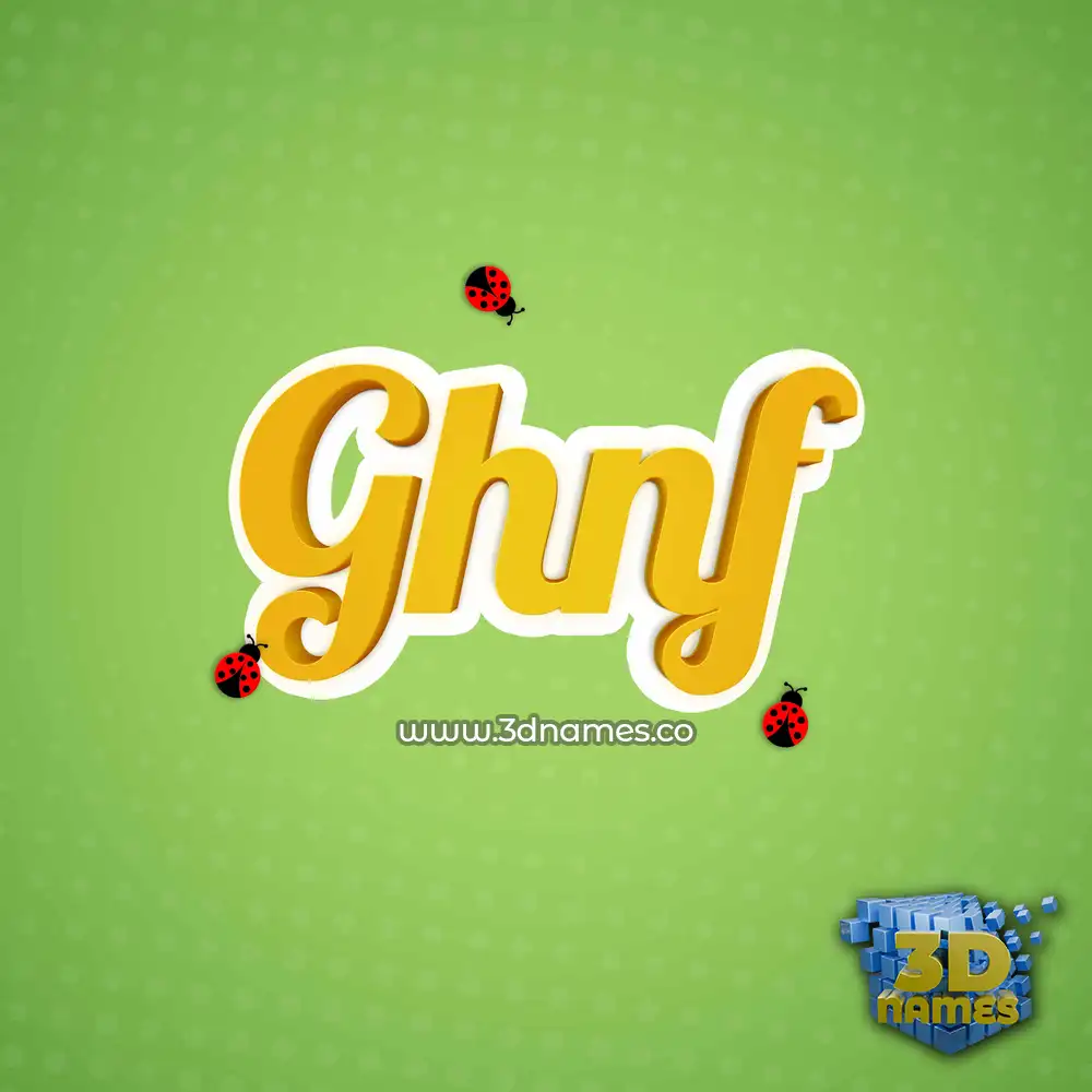 ghnf in Ladybugs style - 3D name wallpaper