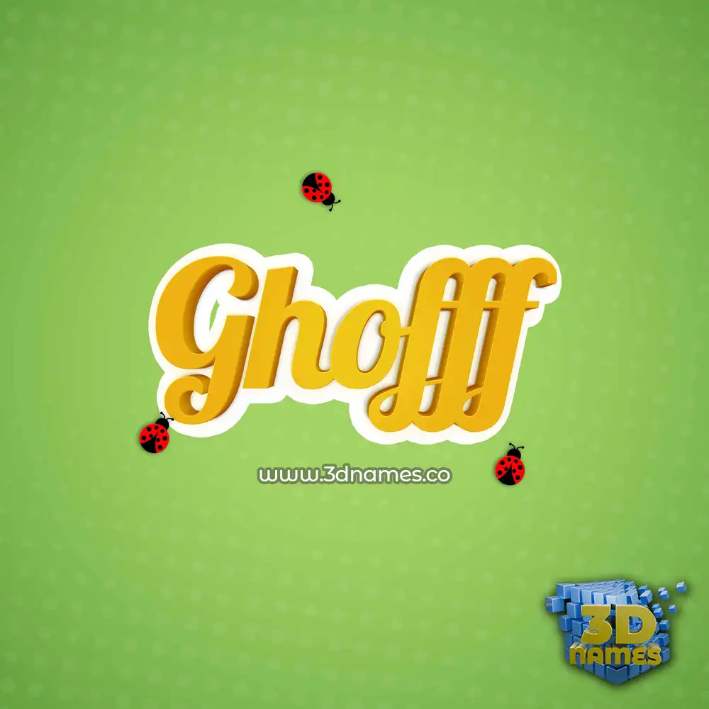 ghofff in Ladybugs style - 3D name wallpaper