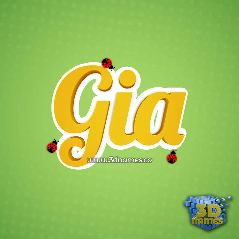 gia in Ladybugs style - 3D name wallpaper