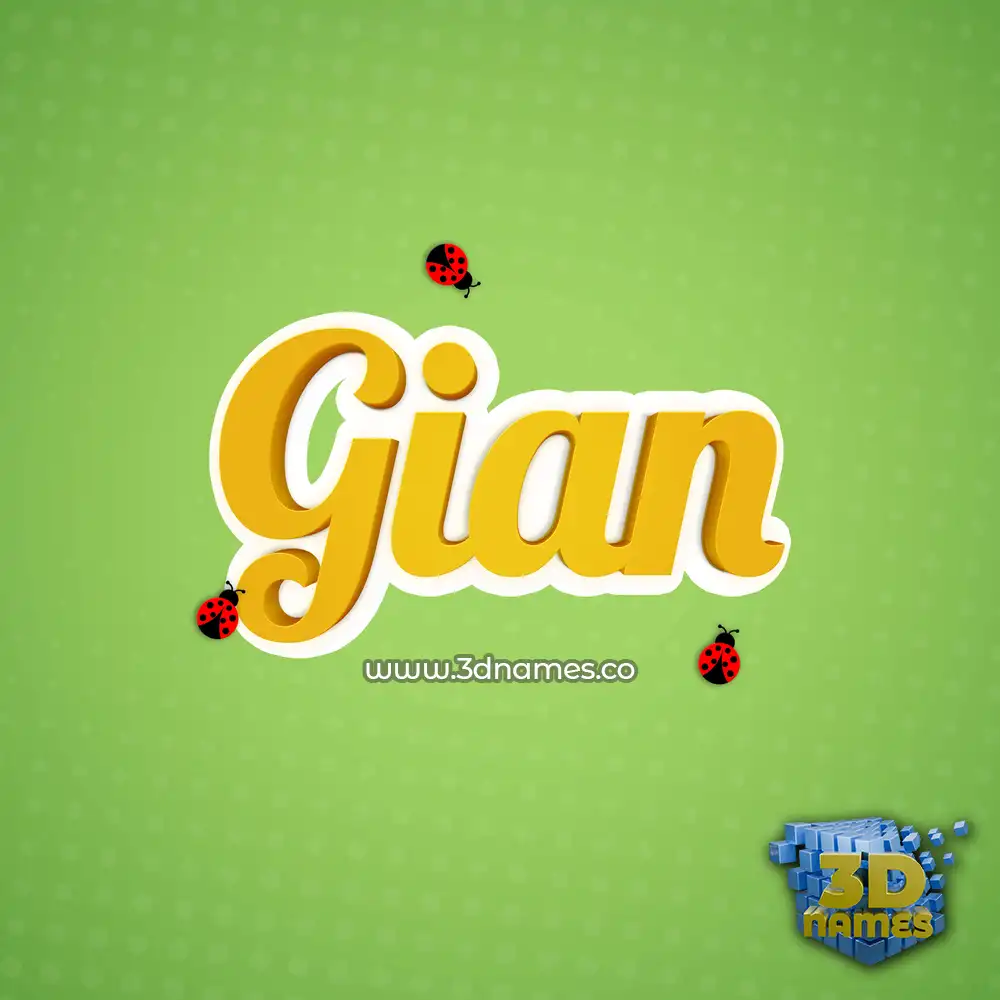 gian in Ladybugs style - 3D name wallpaper