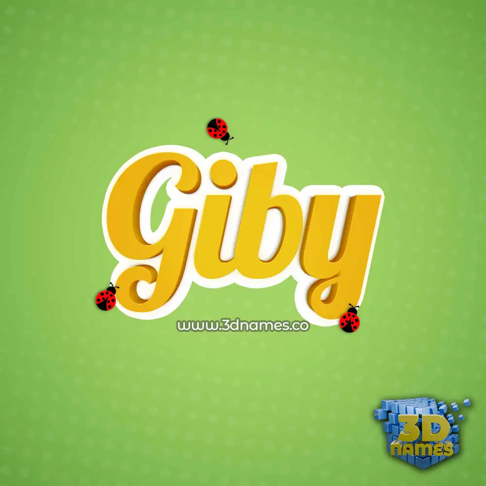 giby in Ladybugs style - 3D name wallpaper