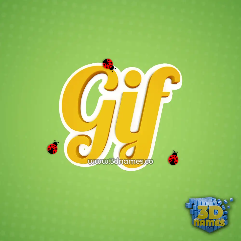 gif in Ladybugs style - 3D name wallpaper