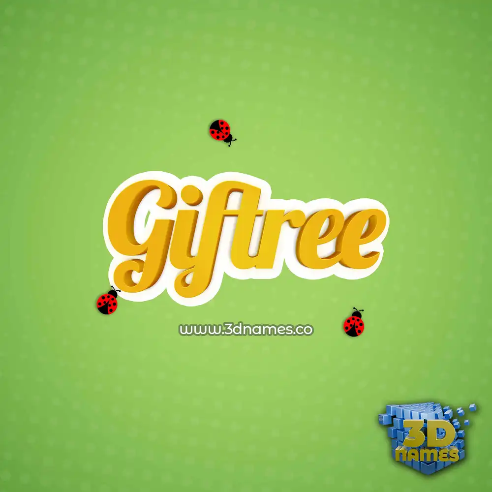 giftree in Ladybugs style - 3D name wallpaper