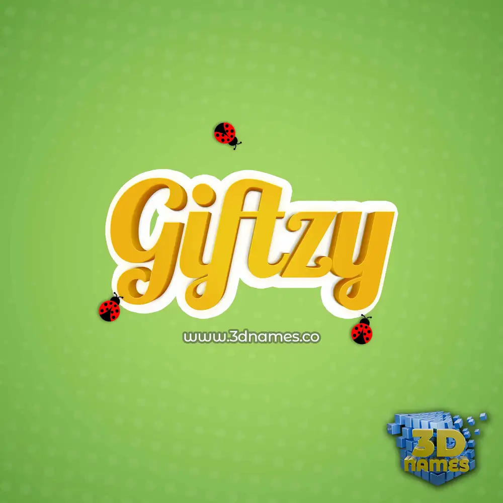 giftzy in Ladybugs style - 3D name wallpaper