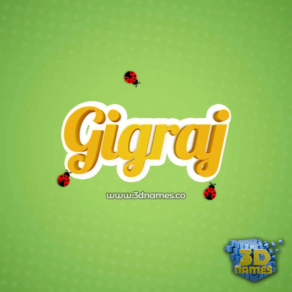 gigraj in Ladybugs style - 3D name wallpaper