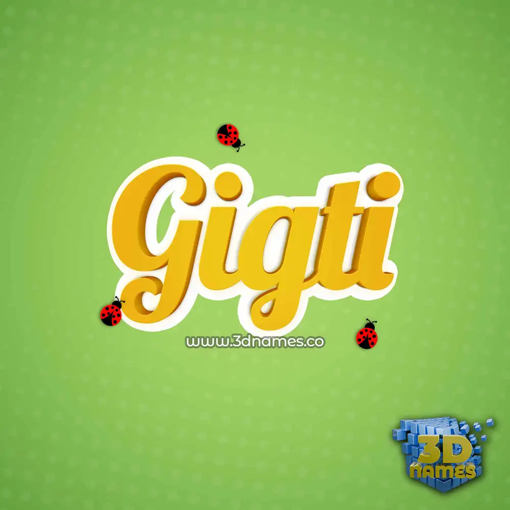 gigti in Ladybugs style - 3D name wallpaper