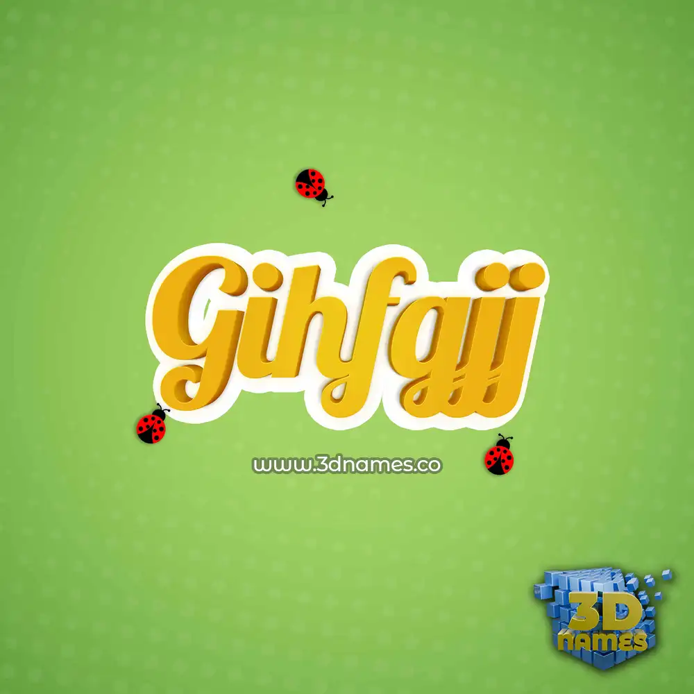 gihfgjj in Ladybugs style - 3D name wallpaper