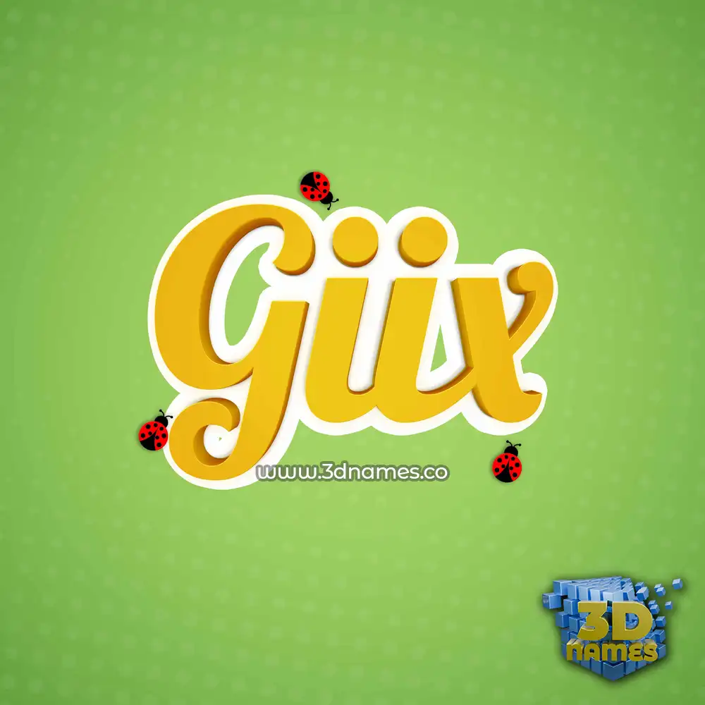 giix in Ladybugs style - 3D name wallpaper