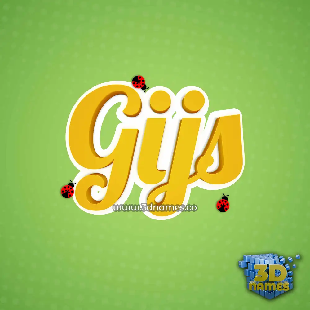 gijs in Ladybugs style - 3D name wallpaper