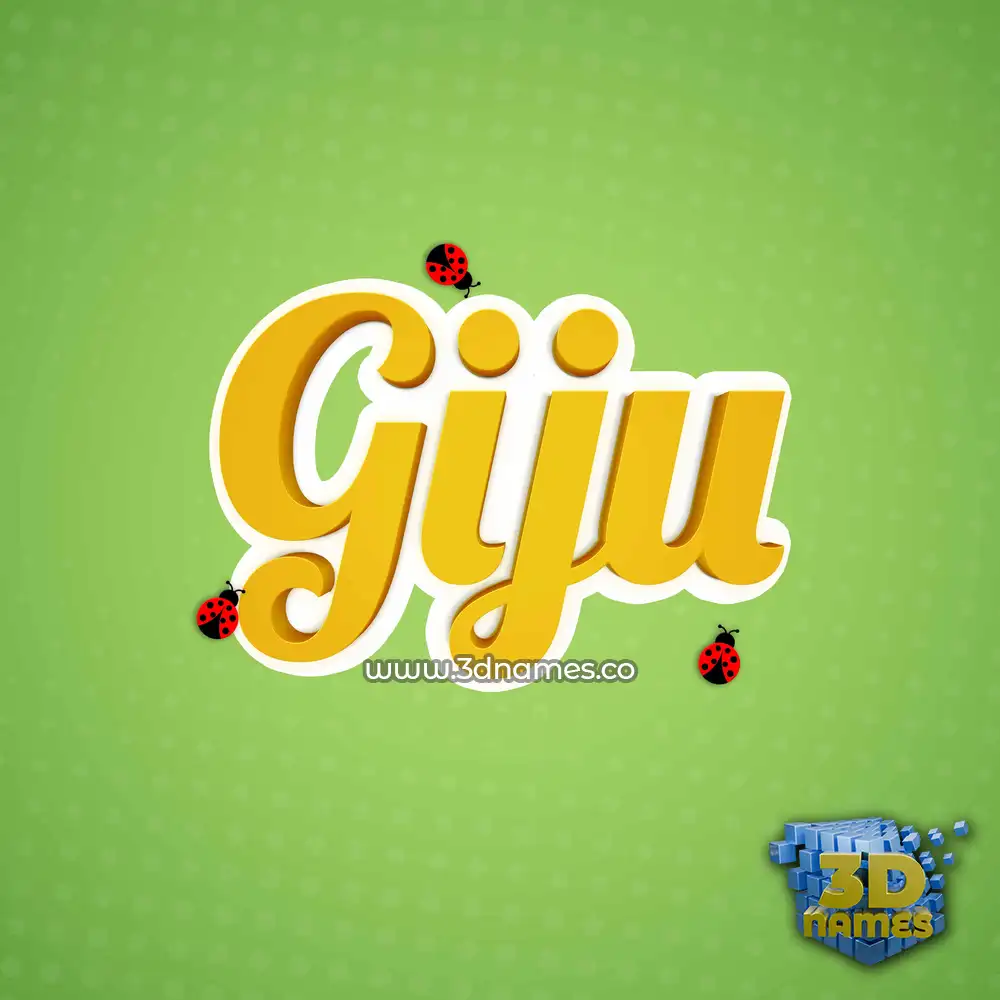 giju in Ladybugs style - 3D name wallpaper