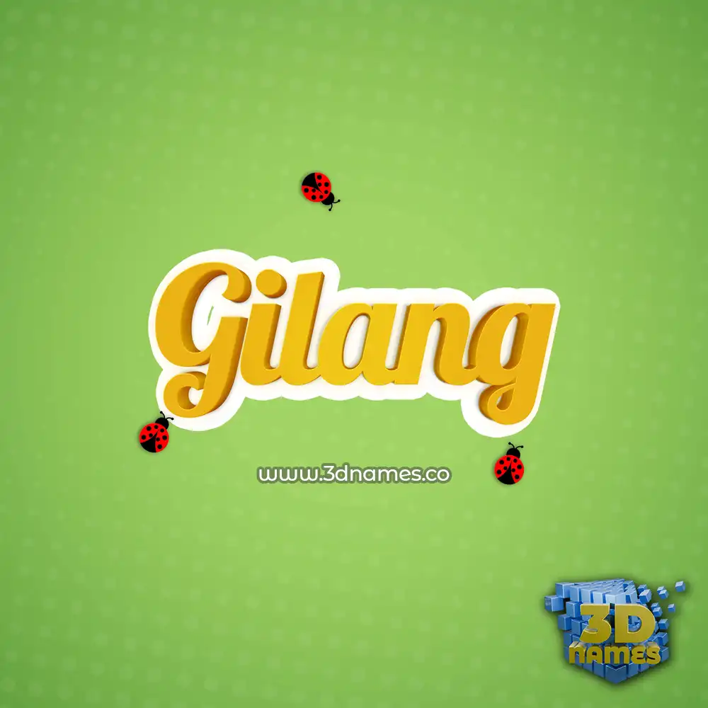 gilang in Ladybugs style - 3D name wallpaper