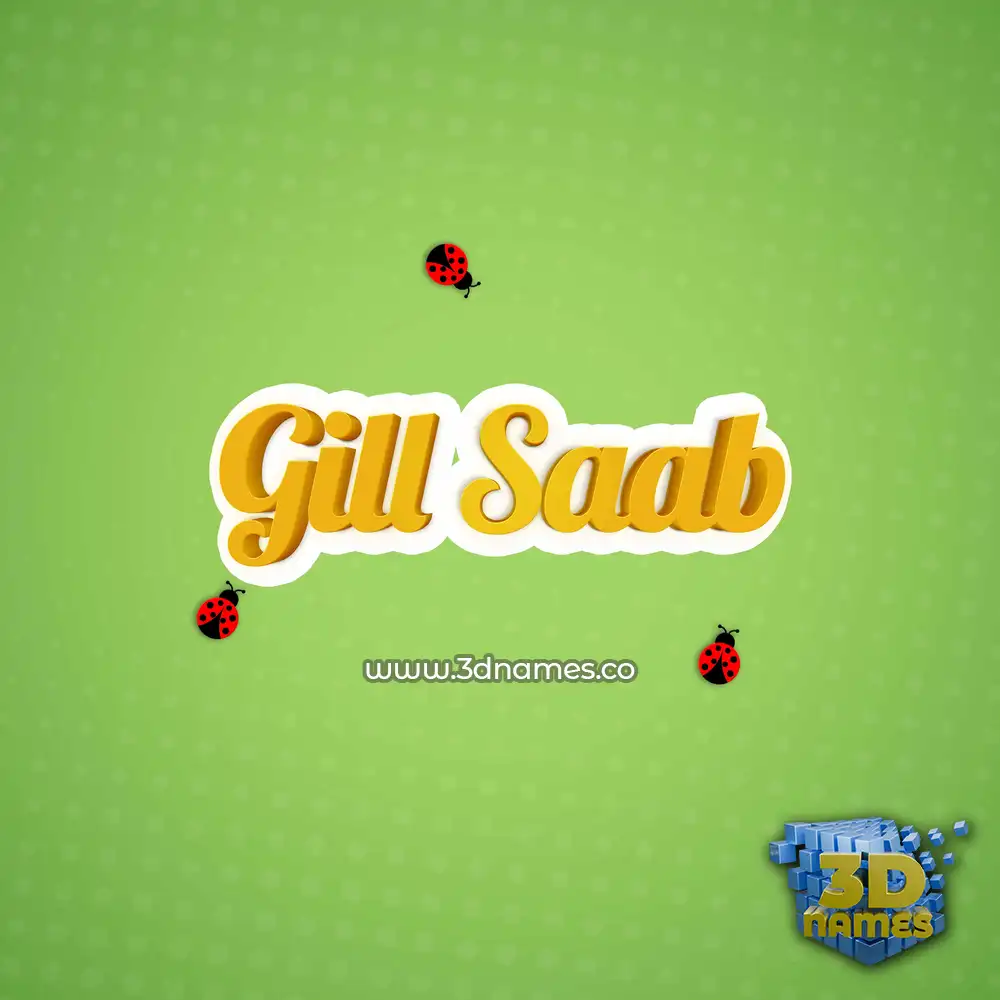 gill saab in Ladybugs style - 3D name wallpaper