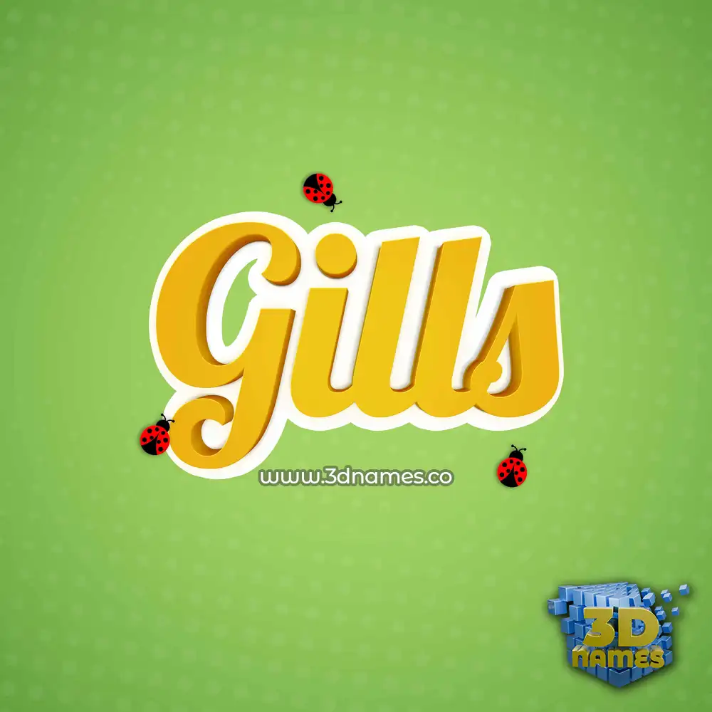 gills in Ladybugs style - 3D name wallpaper