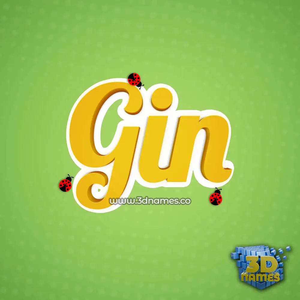 gin in Ladybugs style - 3D name wallpaper