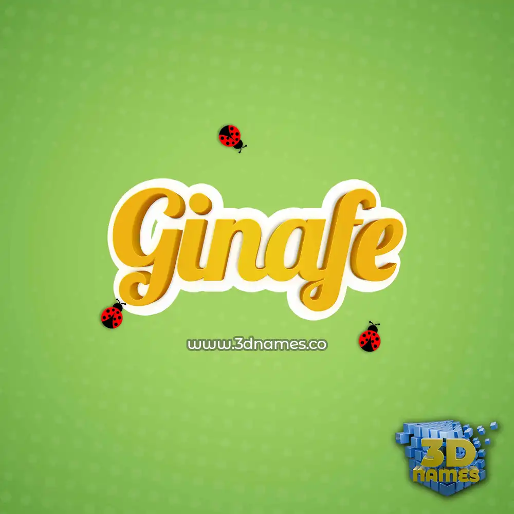 ginafe in Ladybugs style - 3D name wallpaper