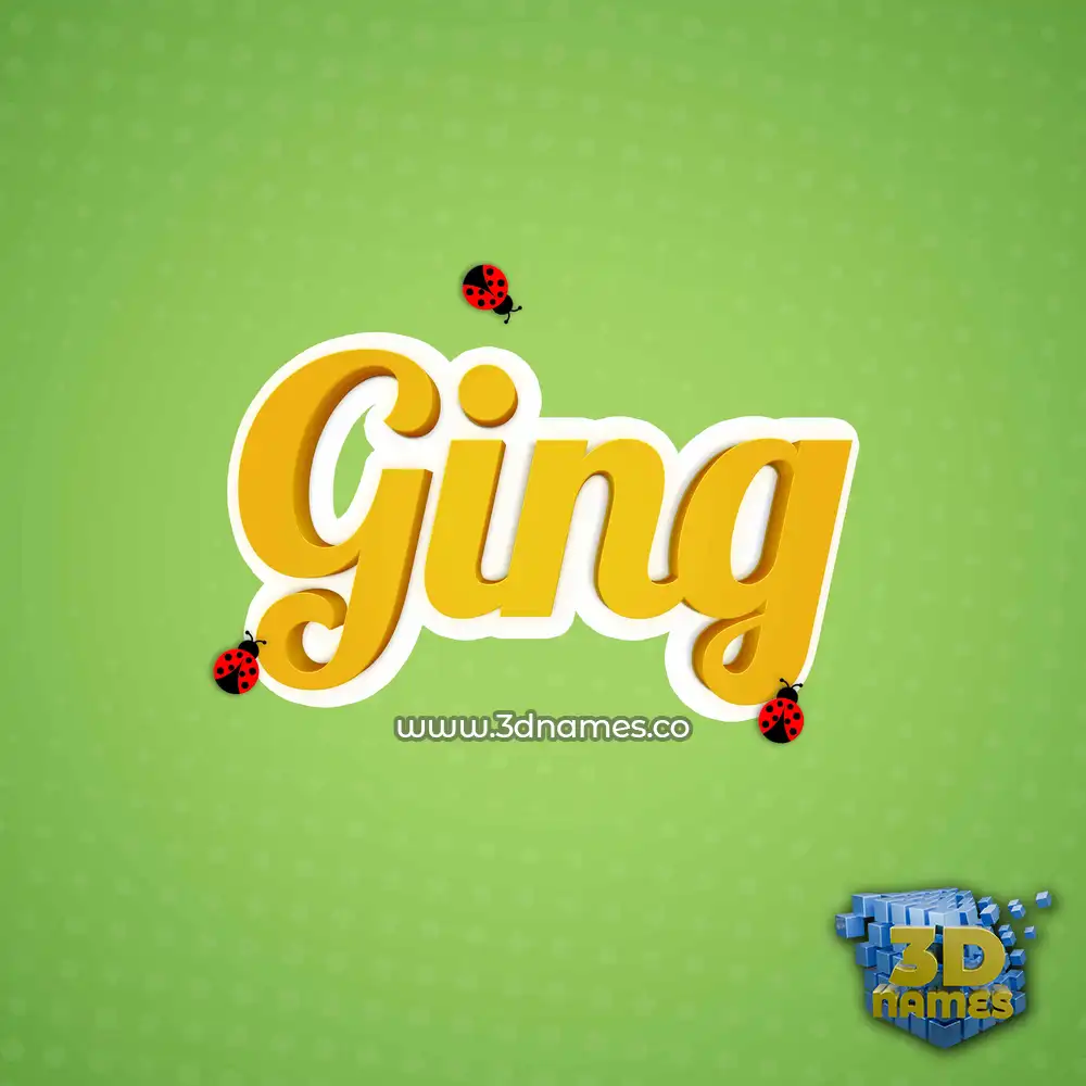 ging in Ladybugs style - 3D name wallpaper