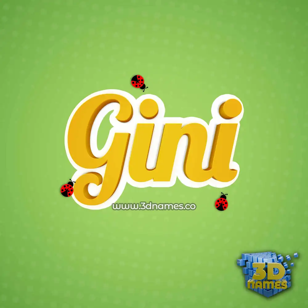 gini in Ladybugs style - 3D name wallpaper