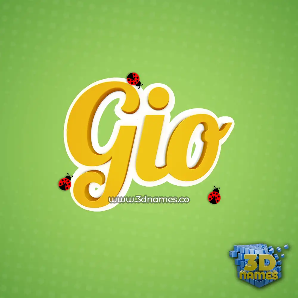 gio in Ladybugs style - 3D name wallpaper