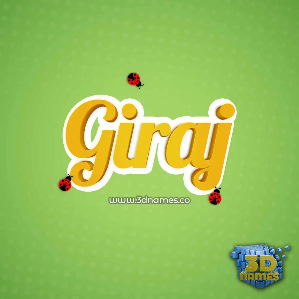 giraj in Ladybugs style - 3D name wallpaper