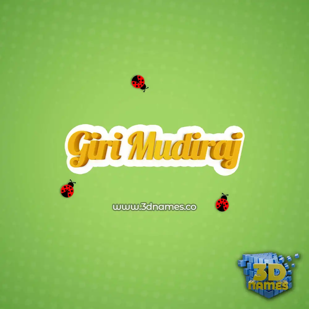 giri mudiraj in Ladybugs style - 3D name wallpaper