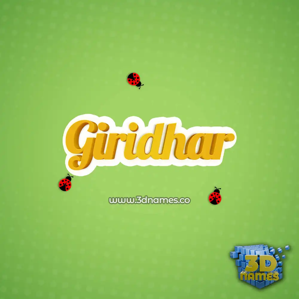 giridhar in Ladybugs style - 3D name wallpaper