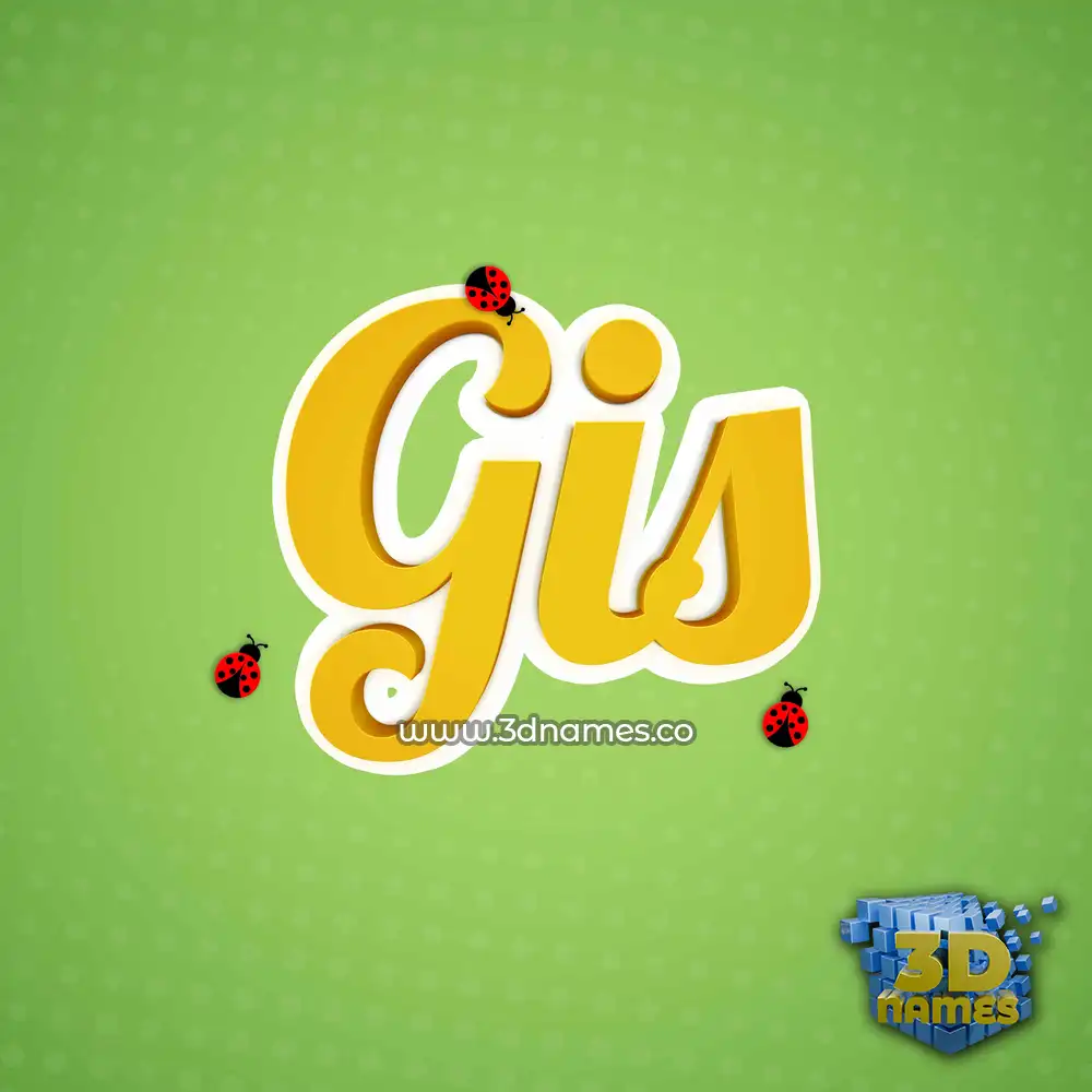 gis in Ladybugs style - 3D name wallpaper